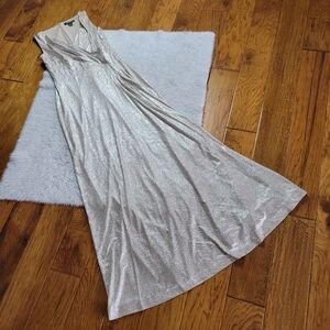 Lauren Ralph Lauren Formal Evening Gown Dress Women's 4 Gold Long